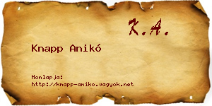 Knapp Anikó névjegykártya